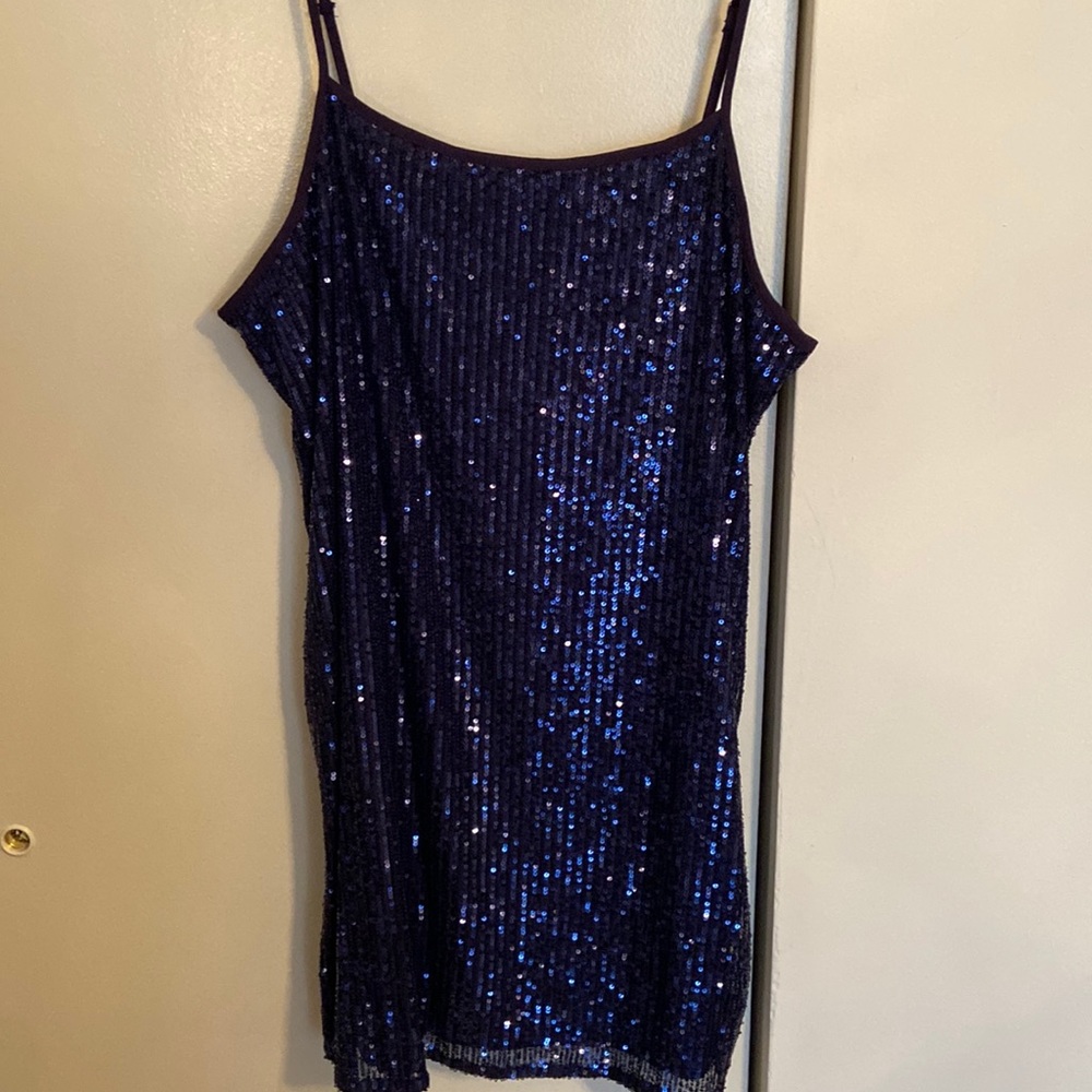 Blue sequin dress